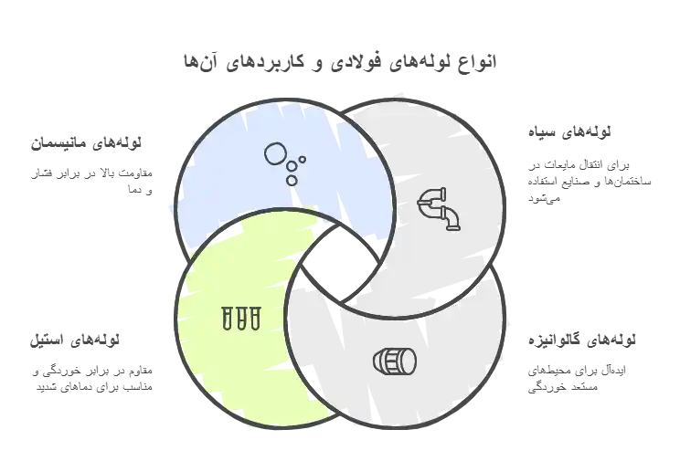 انواع لوله های فولادی آهن یک
