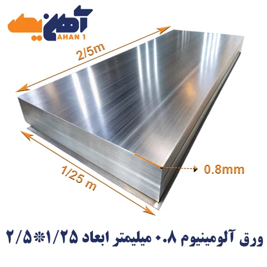aluminium-sheet-1.25x2.5-thickness-0.8-1.webp ورق آلومینیوم ضخامت 0.8 میلیمتر پارس ابعاد 1.25*2.5 - تصویر 1
