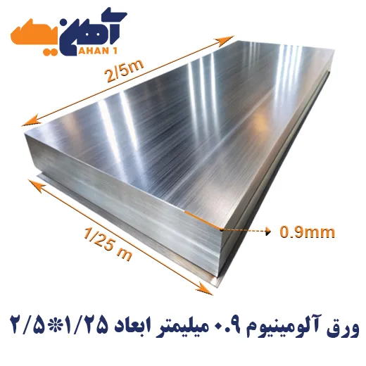 aluminium-sheet-1.25x2.5-thickness-0.9-1.webp ورق آلومینیوم ضخامت 0.9 میلیمتر پارس ابعاد 1.25*2.5 - تصویر 1