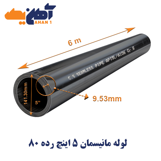 mannesman-pipe-size-5-inch-grade-80-abhar-1.jpg لوله مانیسمان سایز 5 اینچ رده 80 ابهر - تصویر 1